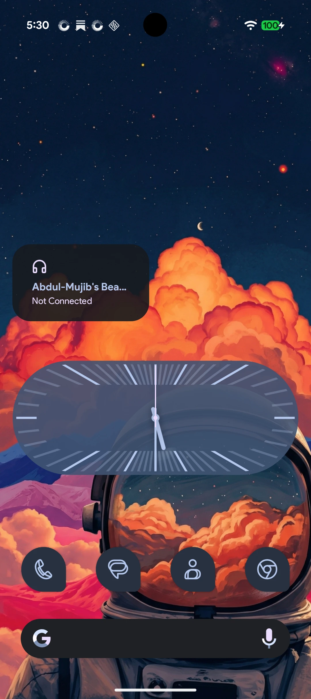 Outdoors / travel mode homescreen