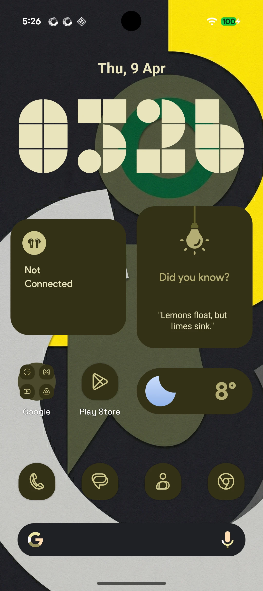 Study mode homescreen
